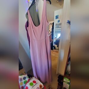 David's Bridal Purple Maxi Dress Sleeveless Sheath